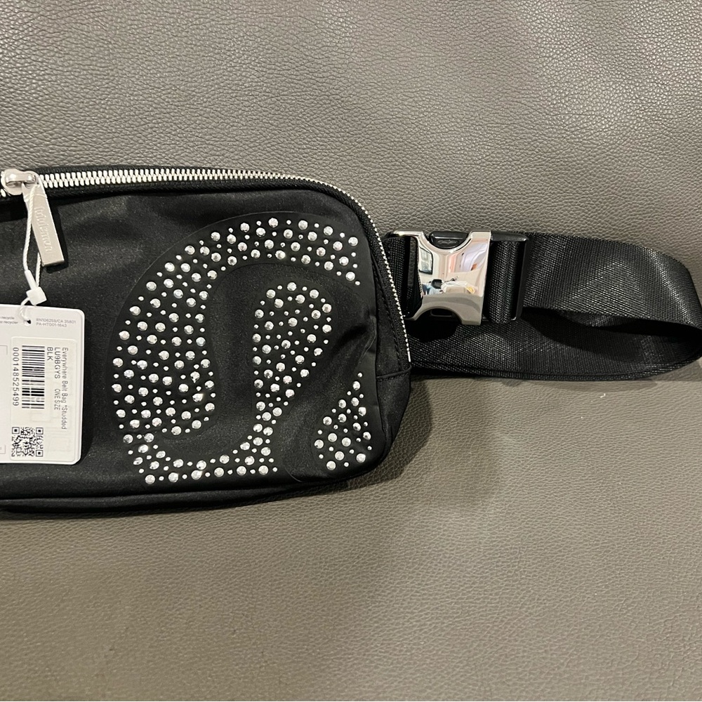 Lululemon Athletica Black Studded Belt Bag